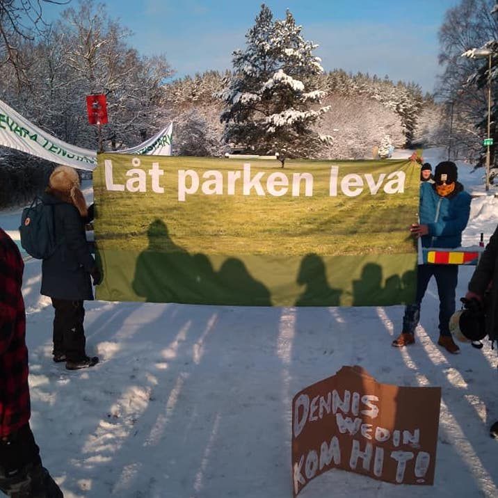 Demonstration vid bommen