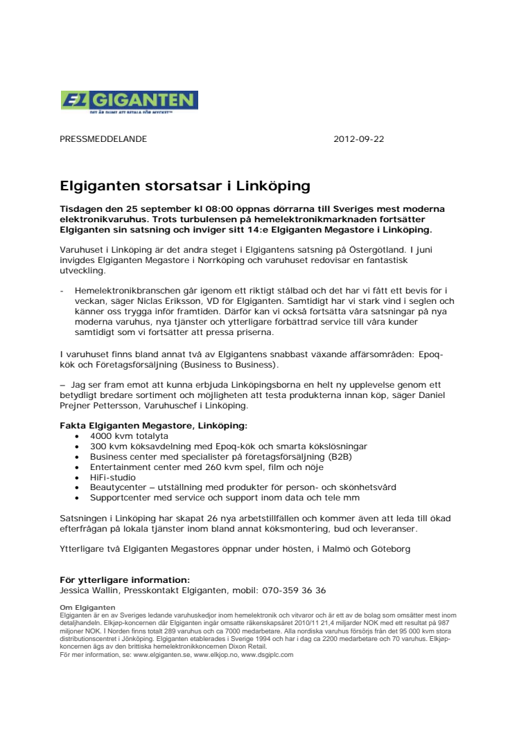 Elgiganten storsatsar i Linköping