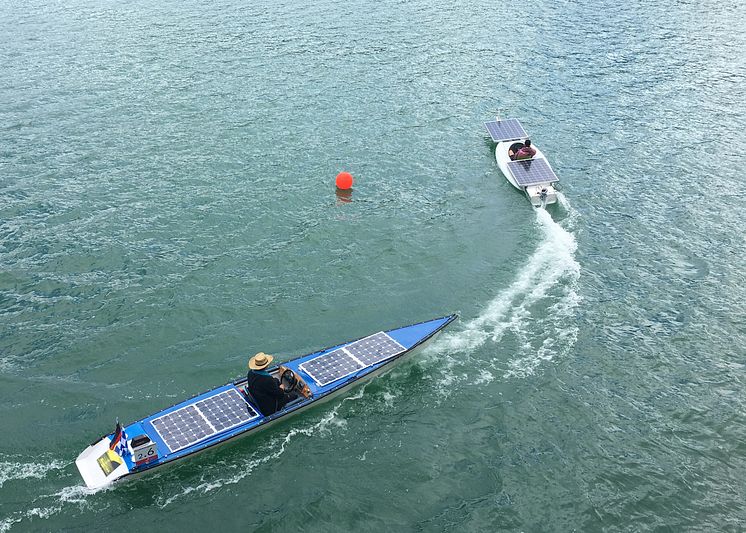 Team der TH Wildau siegte bei der 7. Solarboot-Regatta am 30. Juni 2018 auf dem brandenburgischen Werbellinsee