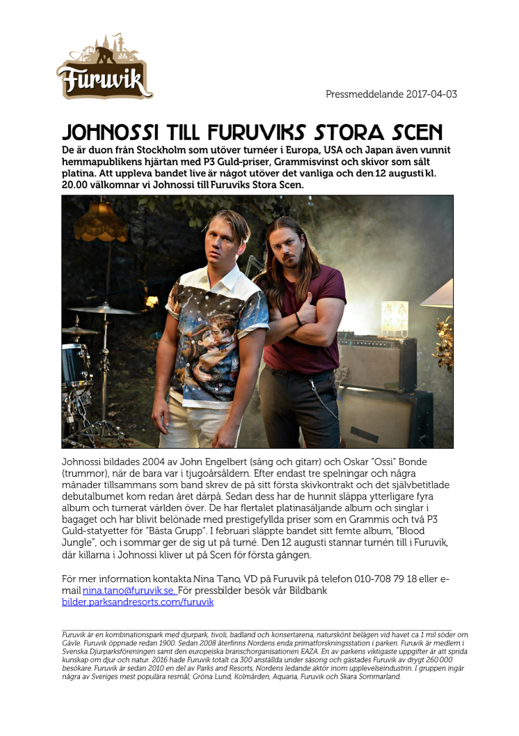 Johnossi till Furuviks Stora Scen