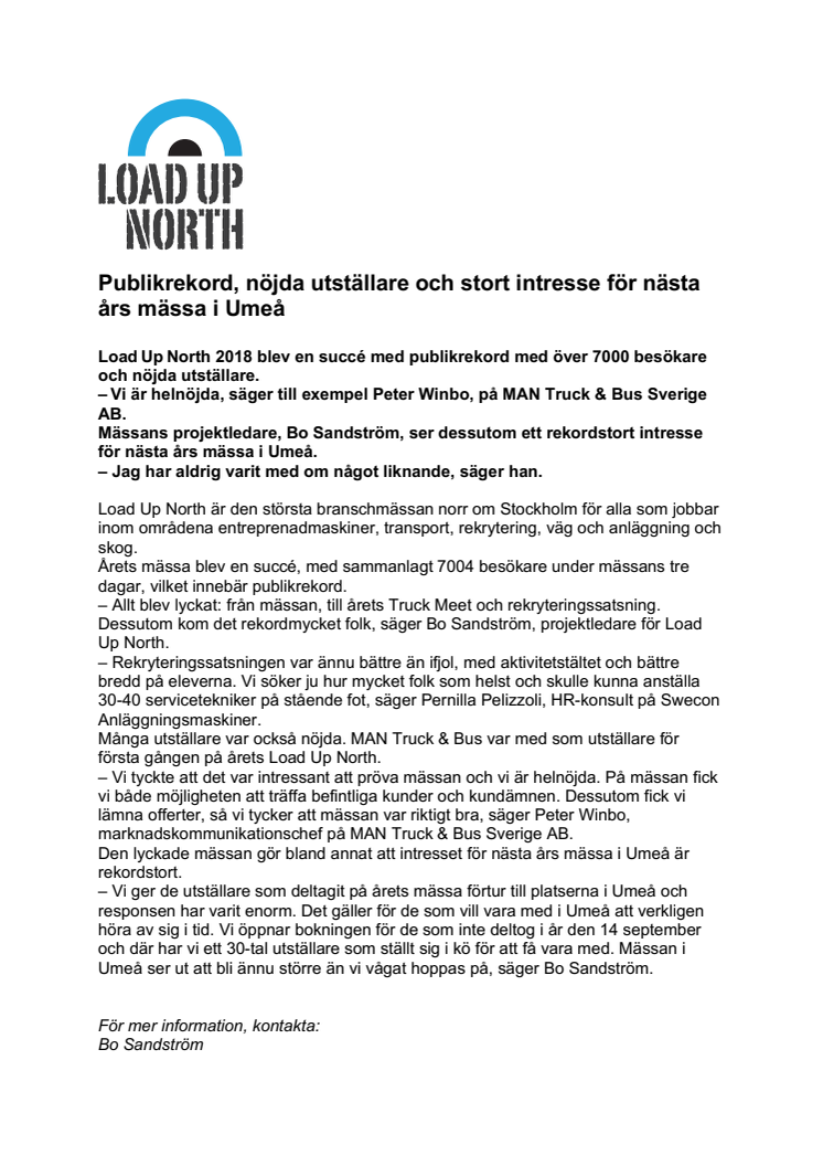Load Up North: Publikrekord, nöjda utställare och stort intresse för nästa års mässa i Umeå
