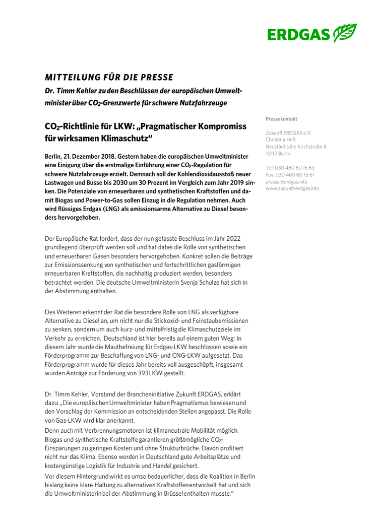 CO2-Richtlinie für LKW: "Pragmatischer Kompromiss für wirksamen Klimaschutz"