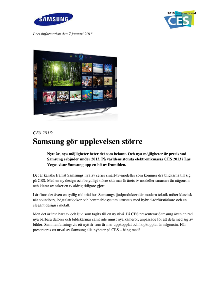 CES 2013: Samsung gör upplevelsen större