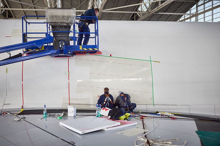 Lufthansa Cargo B777F D-ALFA Sharkskin Technology