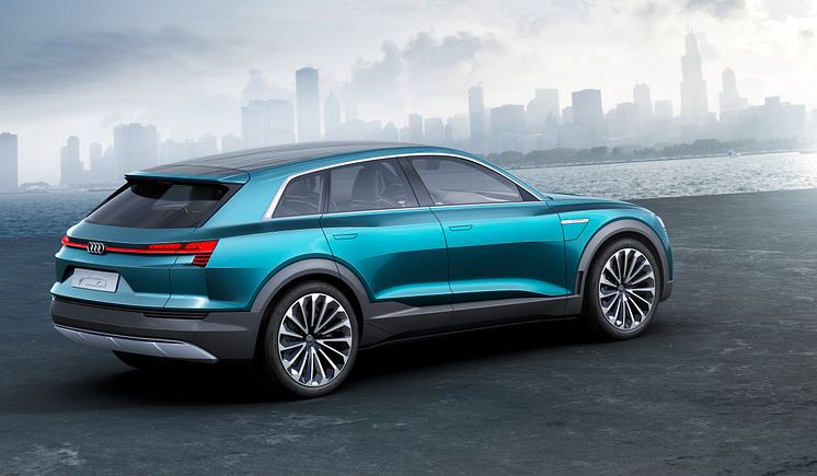 Audi e-tron quattro concept - static right side rear - electric green