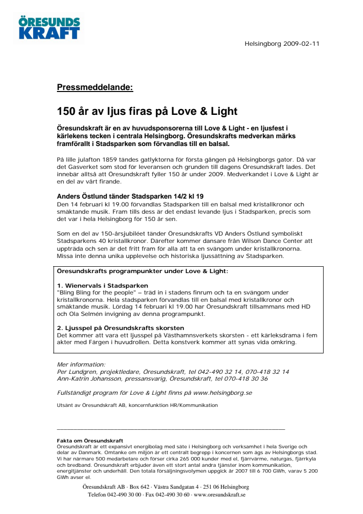 150 år av ljus firas på Love & Light