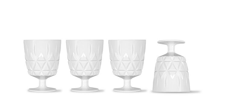 Picnic glass 4-pcs, white - Sagaform SS22 - 5018174