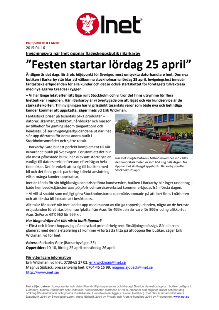 ”Festen startar lördag 25 april”