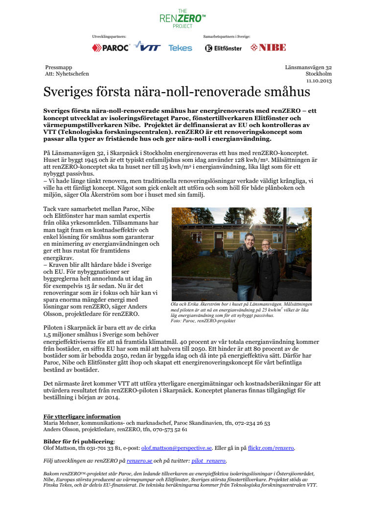 Sveriges första nära-noll-renoverade småhus