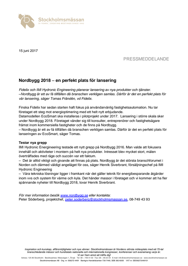 Nordbygg 2018 – en perfekt plats för lansering