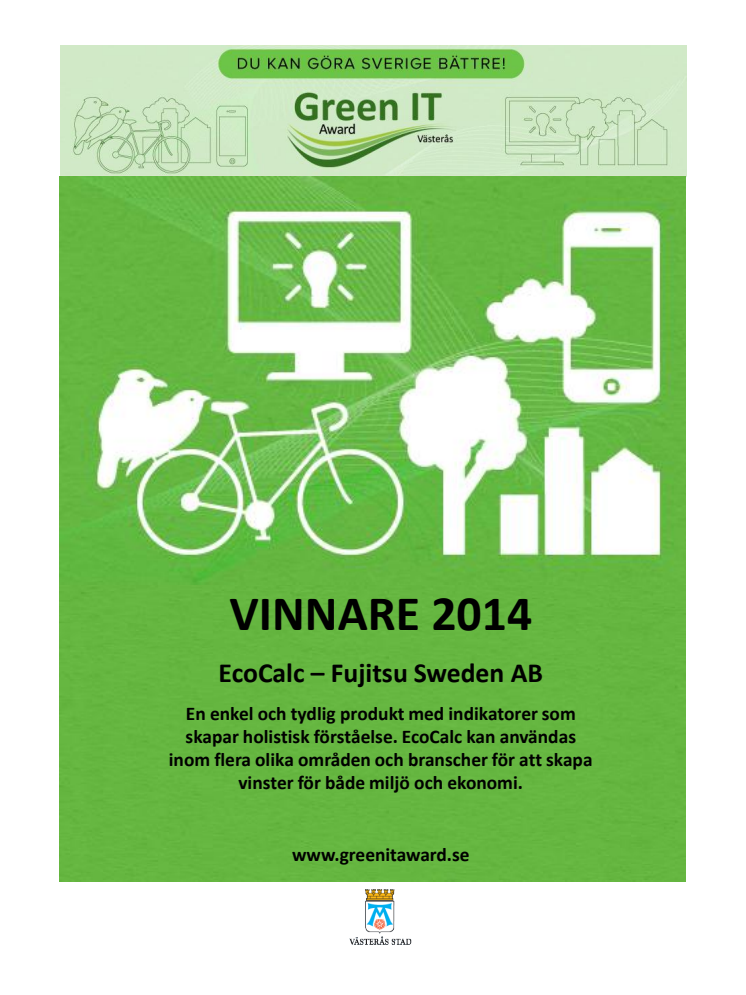 Vinnardiplom Green IT Award 2014