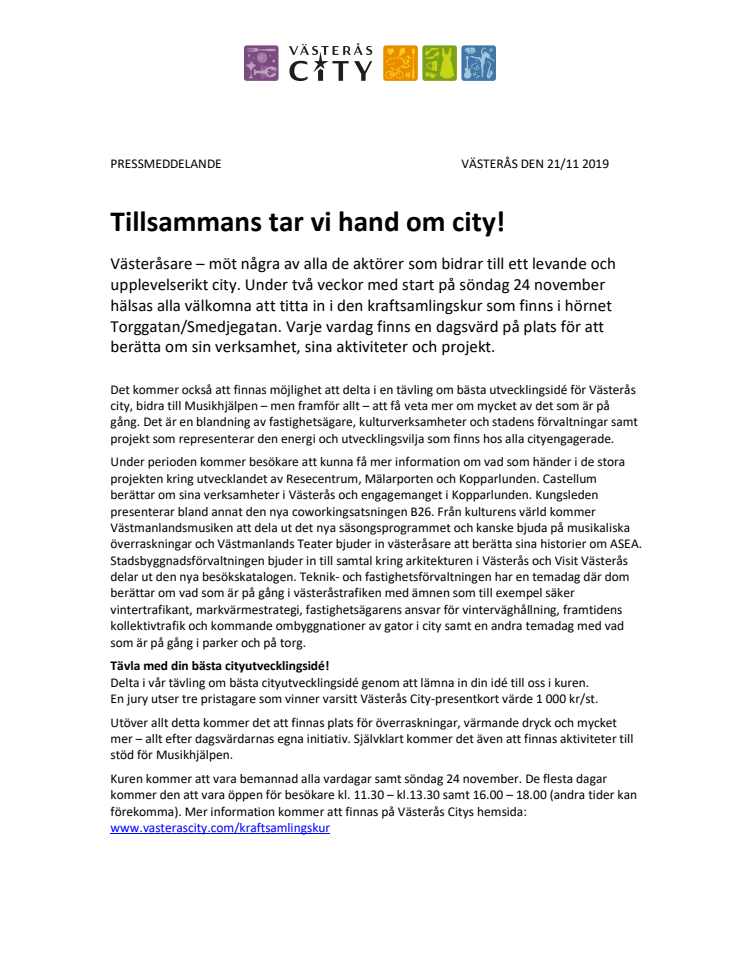 Tillsammans tar vi hand om city! 