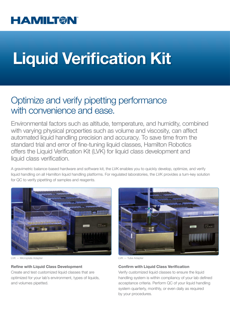 Unique tool for optimizing and verifying pipetting performance now available