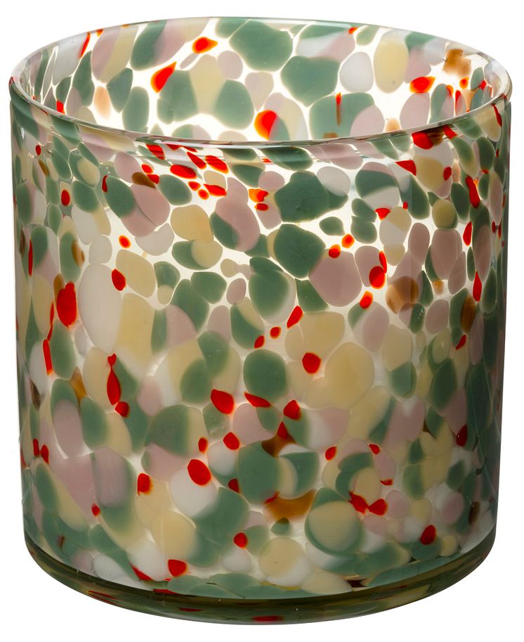 NYHET! Candle Cleo 15x15 cm Green Dots 19,90 EUR.jpg