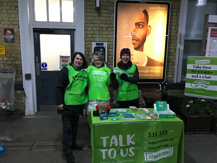 Listening volunteers from Cambridge Samaritans will be at the drop-in mental health hubs