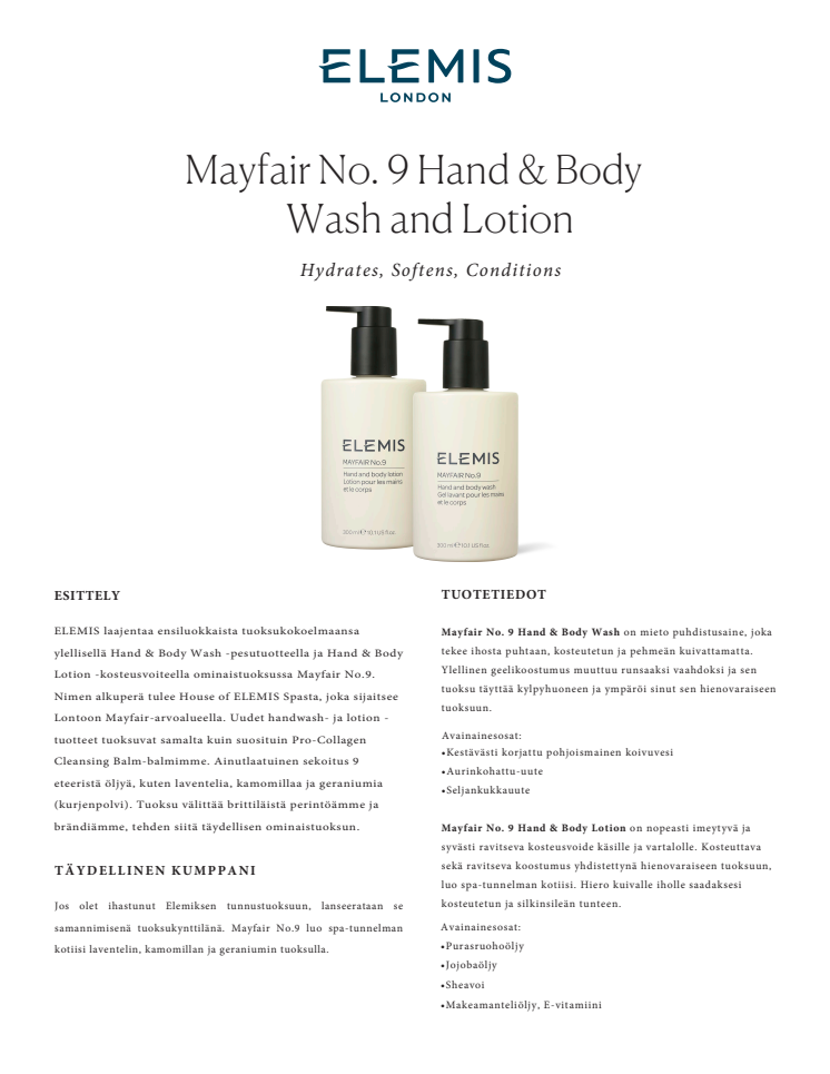 Mayfair No 9 Hand+Body Wash & Lotion Press release_FI.pdf