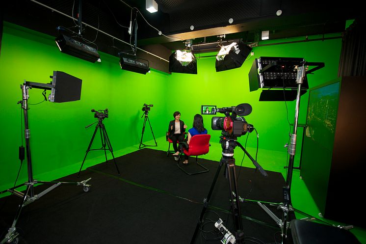 Green screen TV studio