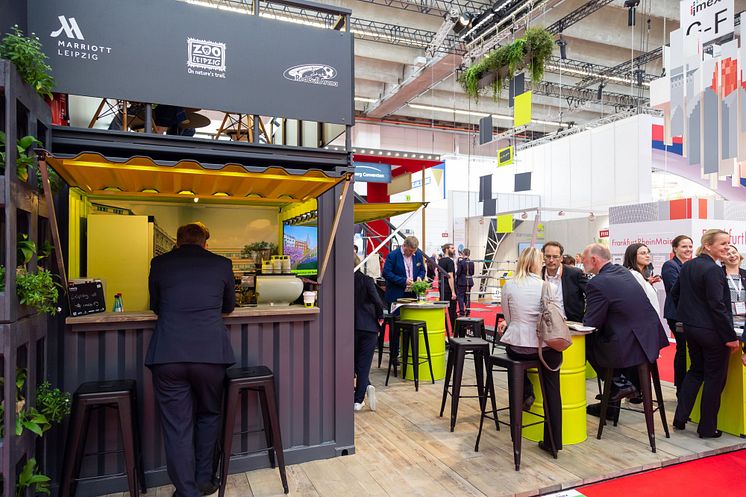 IMEX 2019: Kaffeeausschank am Leipzig-Stand