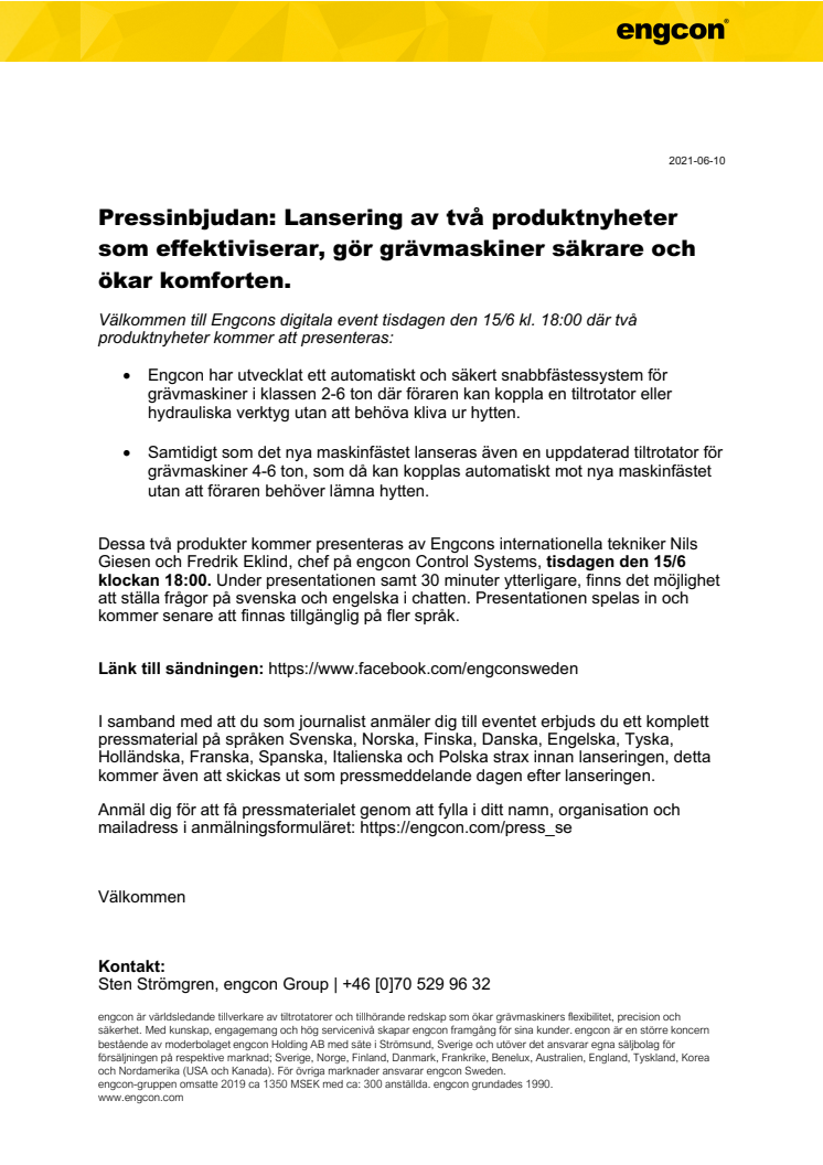 210610_Pressinbjudan_Lansering av två produktnyheter