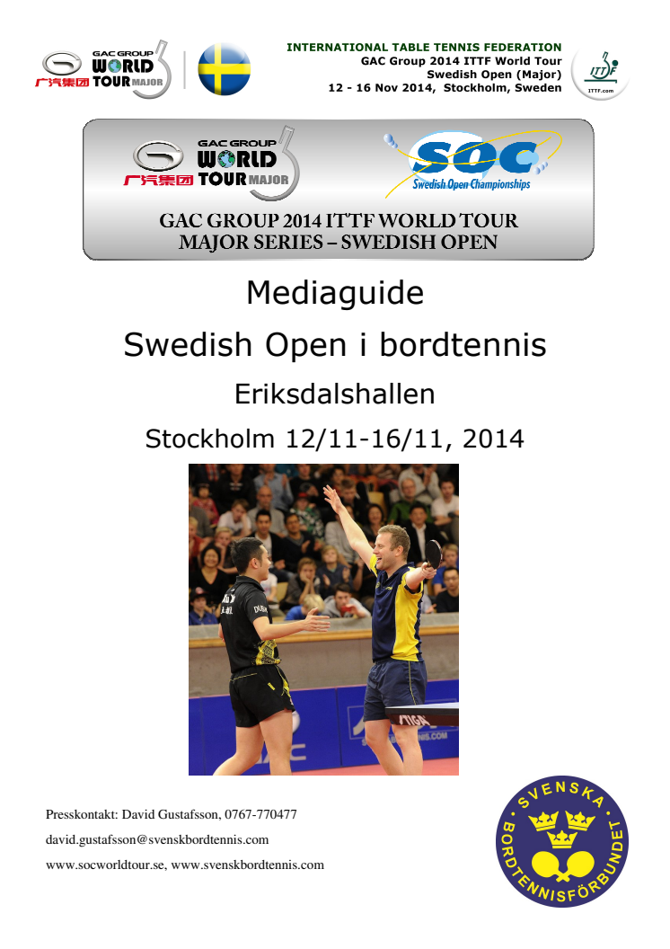 Mediaguide SOC i Stockholm 2014 med tidsschema - uppdaterad 11 november