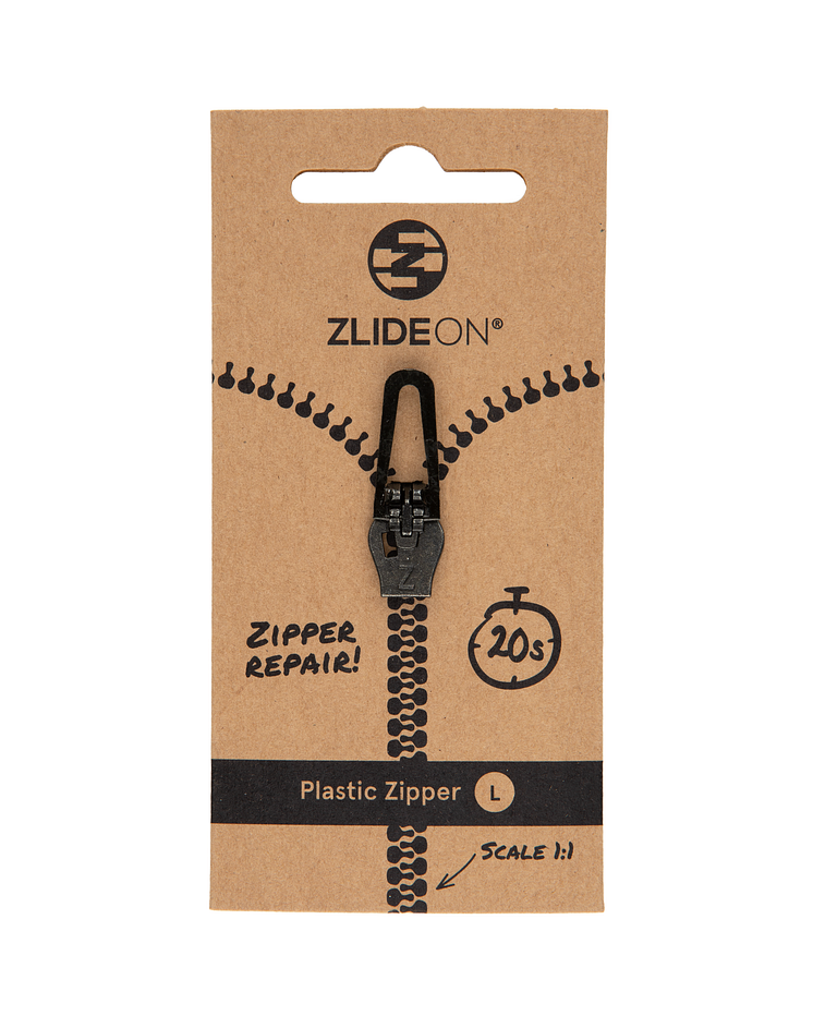 Plastic Zipper L Black T