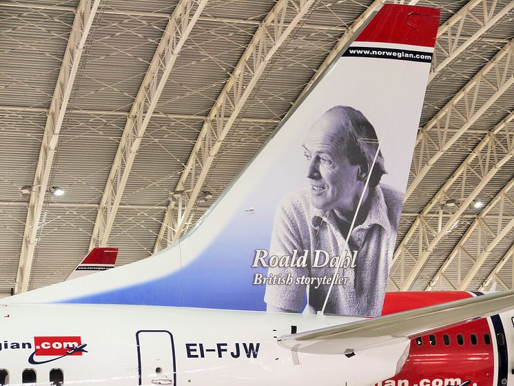 Roald Dahl becomes Norwegian's first ever British tail fin hero