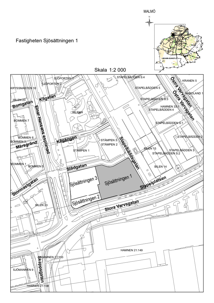 Karta Malmö Sjösättningen 1