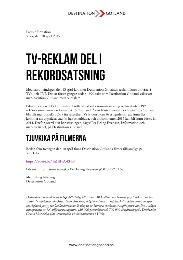 Tv-reklam del i rekordsatsning