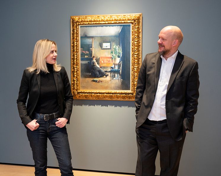 Nasjonalmuseets direktør Karin Hindsbo og KODEs direktør Petter Snare.
