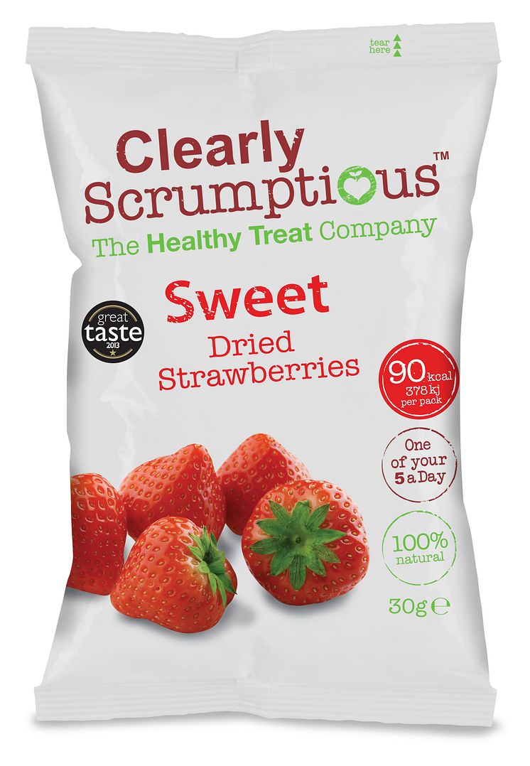 Clearly Scrumptious Sweet dried Strawberries, 30 g