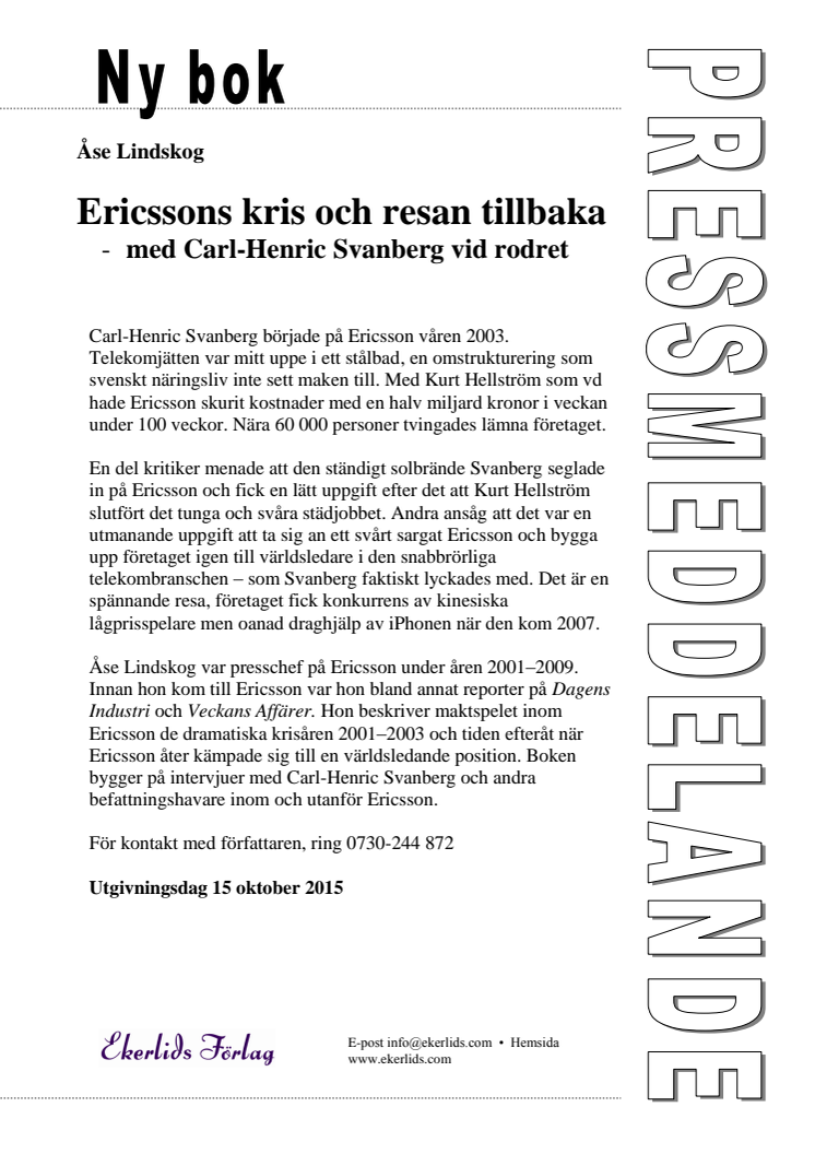 Ny bok: Ericssons kris och resan tillbaka - med Carl-Henric Svanberg vid rodret