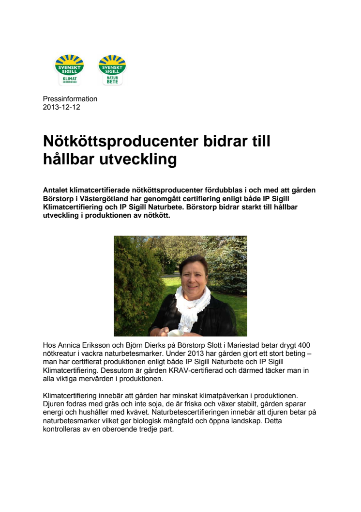 Nötköttsproducenter bidrar till hållbar utveckling
