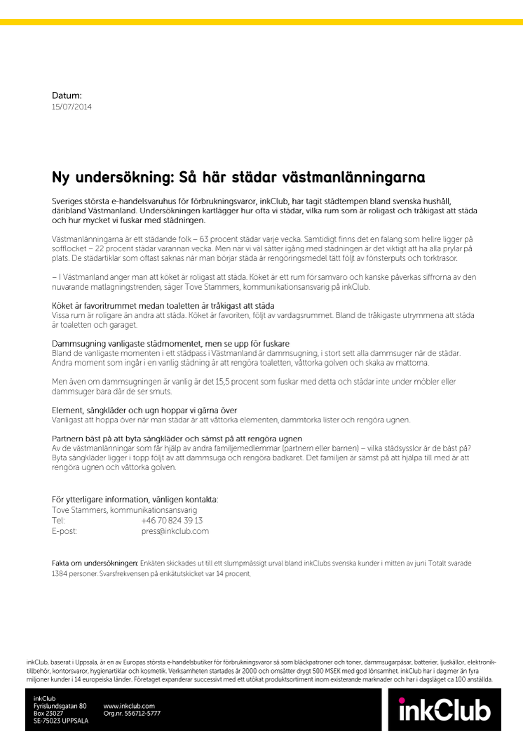 Ny undersökning: Så här städar västmanlänningarna