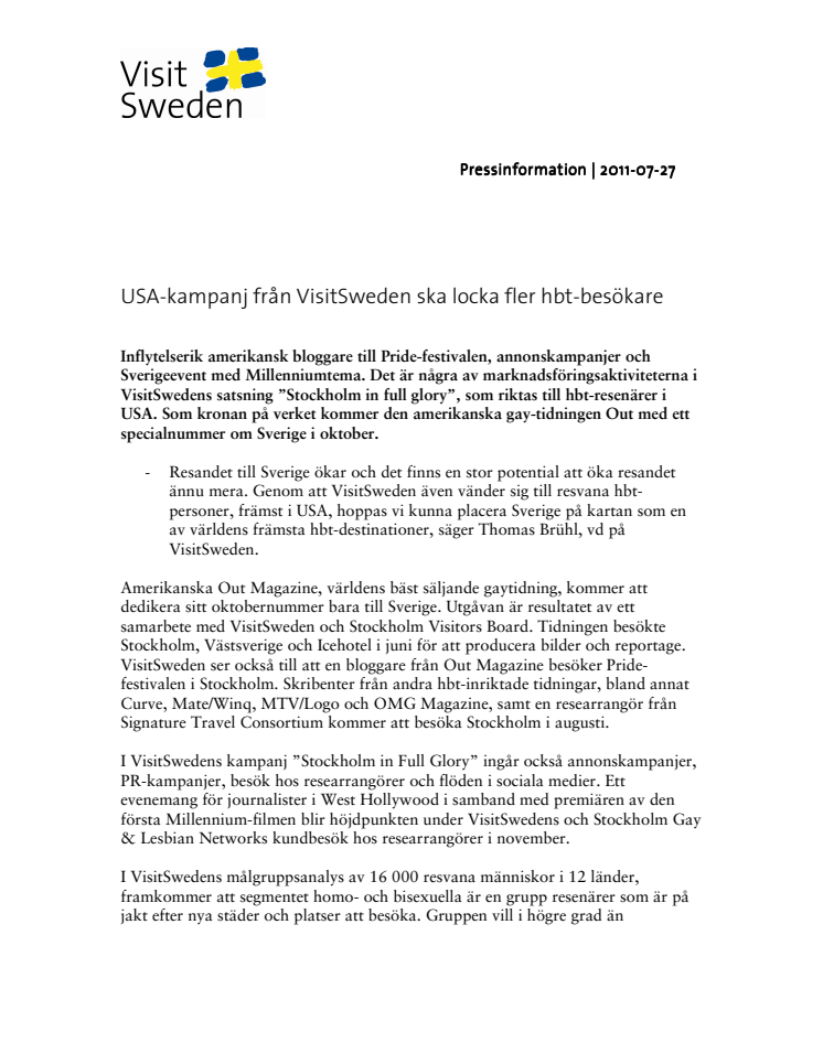 USA-kampanj från VisitSweden ska locka fler hbt-besökare  