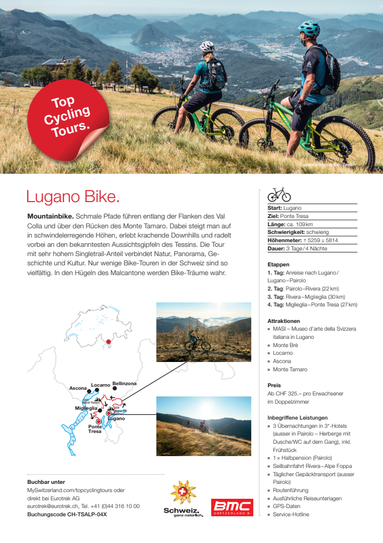 Fact Sheet Top Cycling Tour Lugano Bike