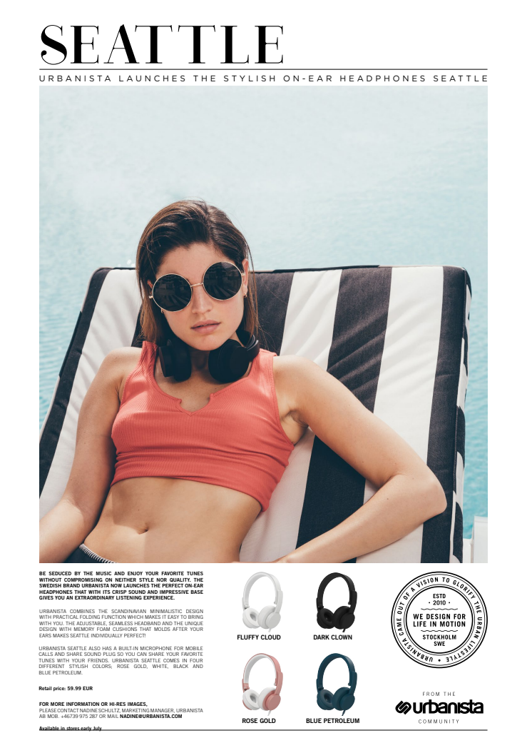 ​Urbanista launches the stylish on-ear headphones Seattle