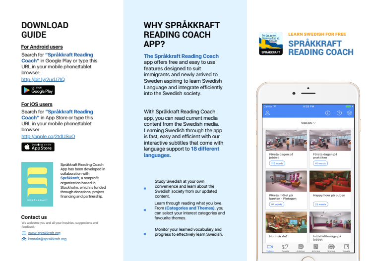 Språkkraft Reading Coach App User Guide