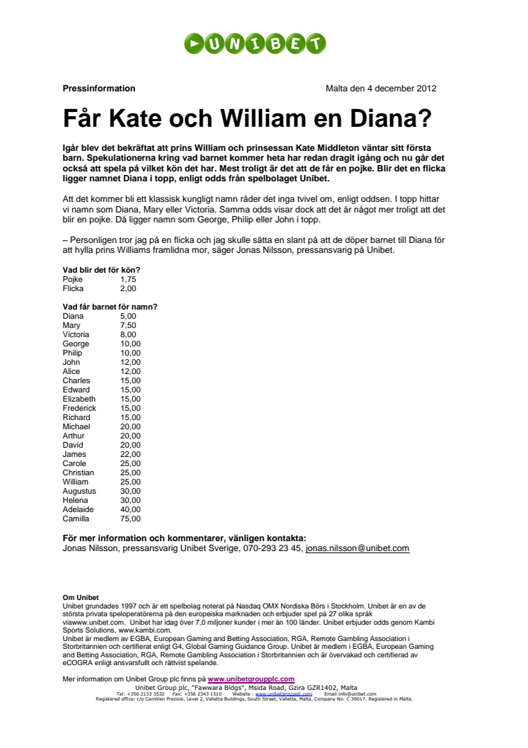 Får Kate och William en Diana?