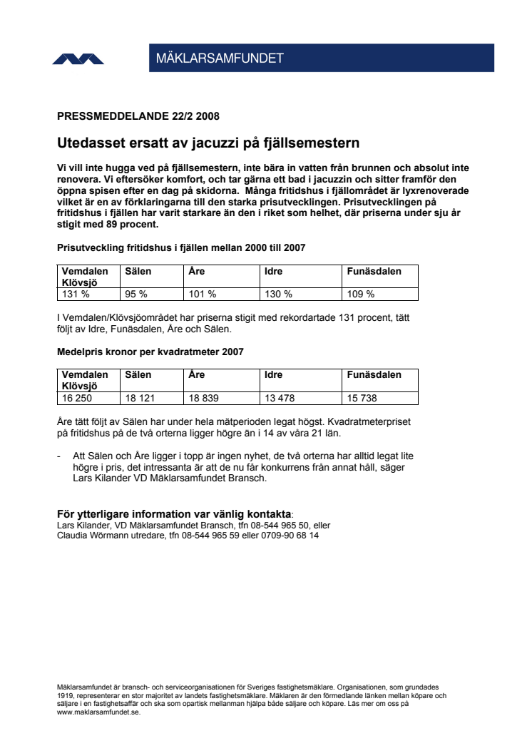 Utedasset ersatt av jacuzzi på fjällsemestern 