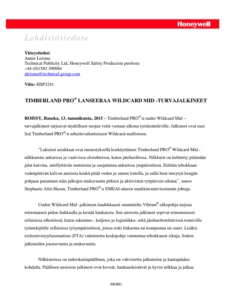 Timberland PRO® lanseeraa Wildcard Mid -turvajalkineet 
