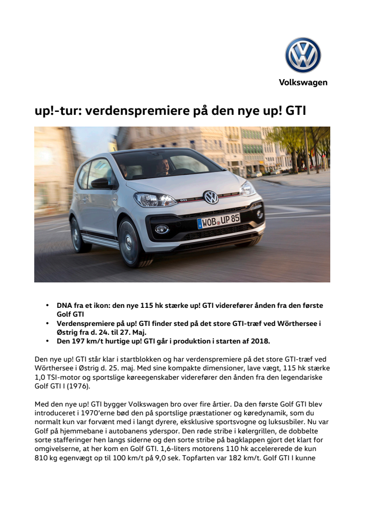 up!-tur: verdenspremiere på den nye up! GTI