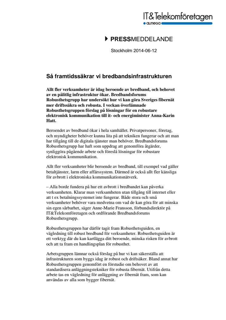 Så framtidssäkrar vi bredbandsinfrastrukturen