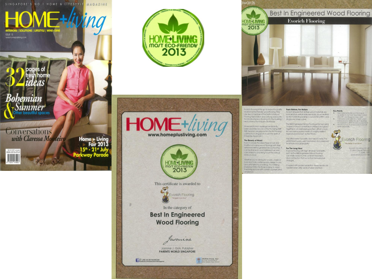 Evorich Flooring Awarded the Most Eco Friendly Award 2013 for the Best Engineered Flooring