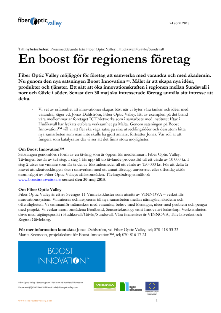 En boost för regionens företag