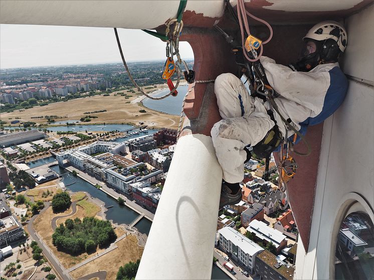 Fasadarbete på Turning Torso