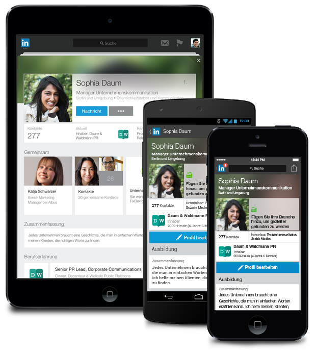 Linkedin optimiert Nutzerprofile für Mobilgeräte