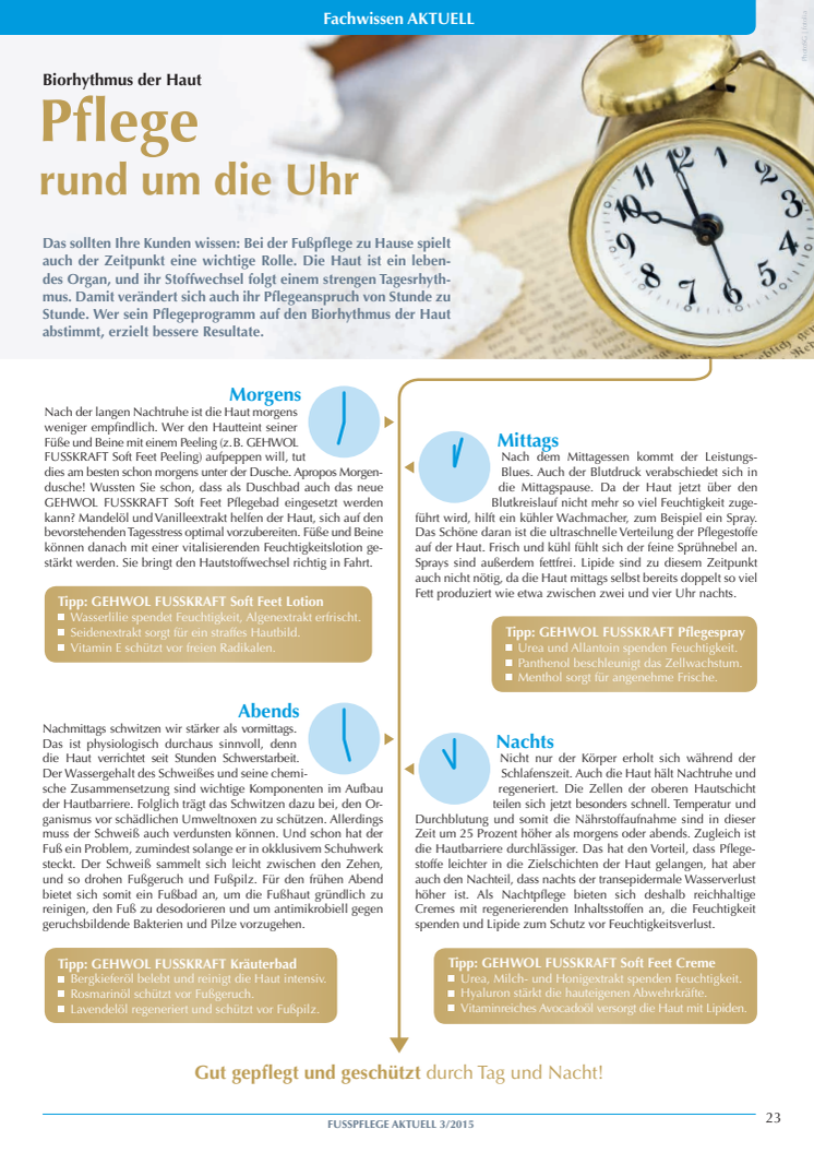 Pflege rund um die Uhr: Der Biorhythmus der Haut