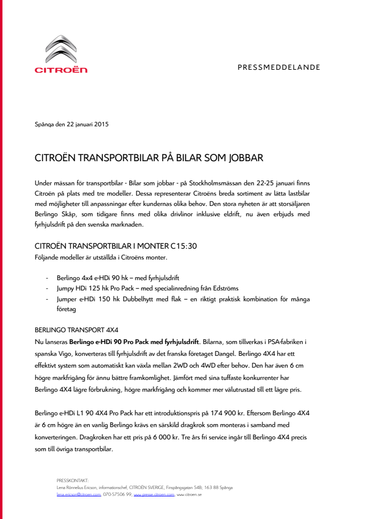 CITROËN TRANSPORTBILAR PÅ BILAR SOM JOBBAR