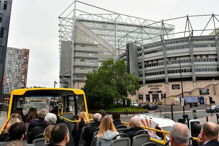 Go North East's NewcastleGateshead Toon Tour outside Newcastle United's St James' Park