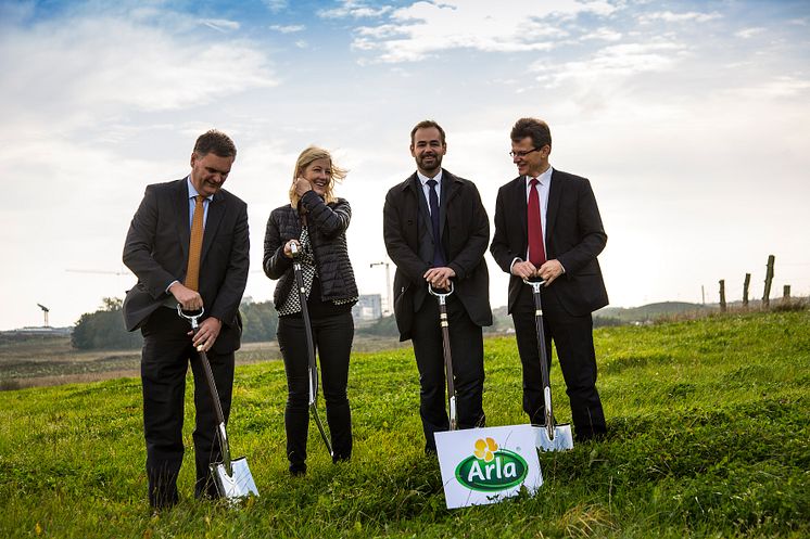 Erster Spatenstich für das neue Arla-Innovationszentrum in Aarhus.